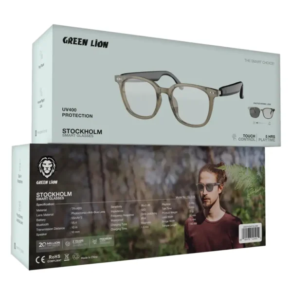 عینک فتوکرومیک هوشمند گرین لاین Green Lion Stockholm Smart Glasses GL-SG6