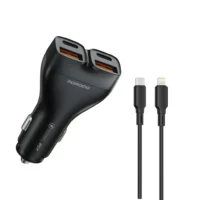 شارژر فندکی 102 وات پرودو با کابل لایتنینگ