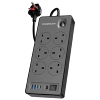 چند راهی برق 6 پورت پاورولوژی Powerology 6AC 2990W Power Strip PWCUQC046BK
