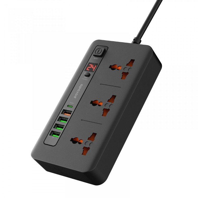 چند راهی برق و شارژر تایمردار پرودو مدل PD-FWCH013