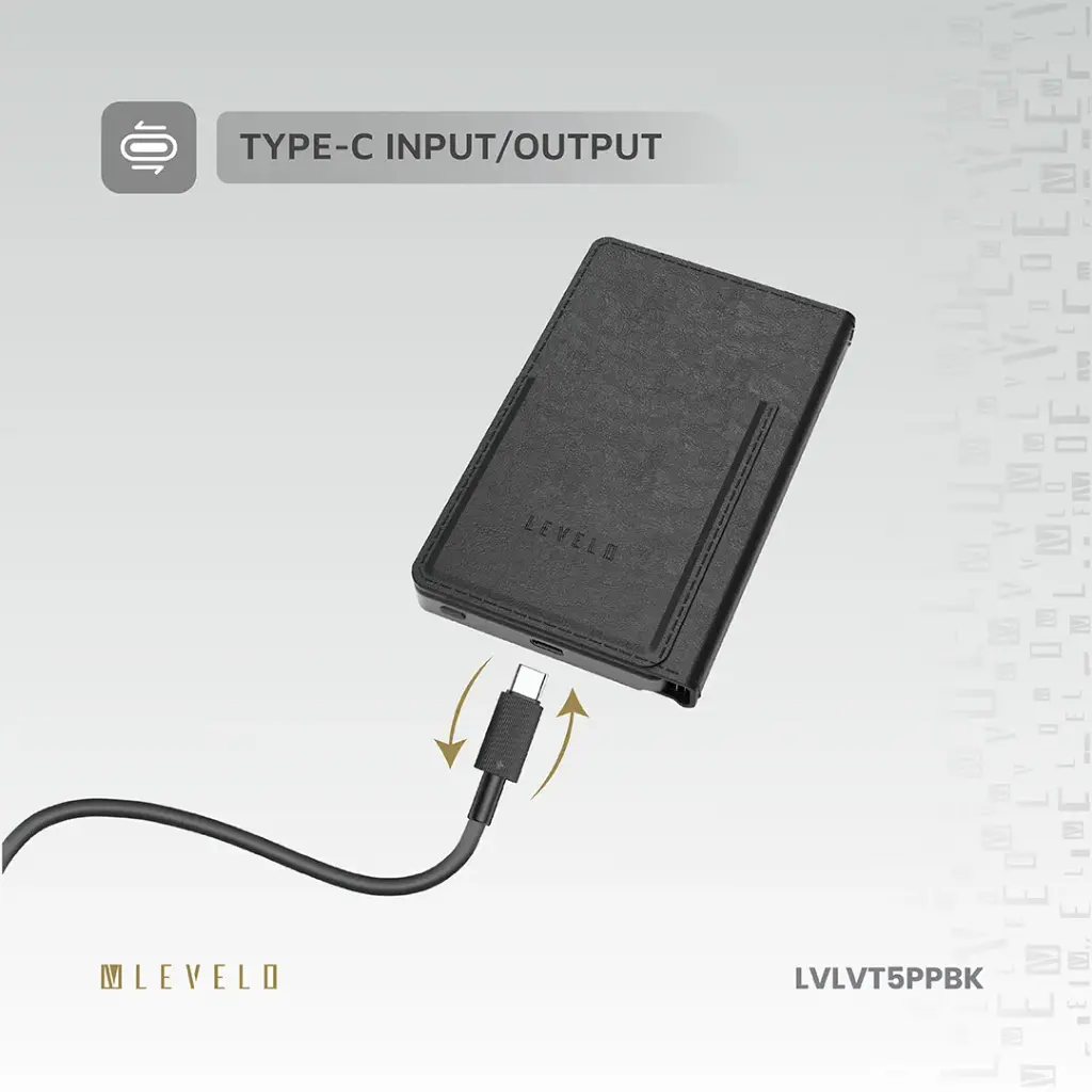 پاوربانک و کیف پول مغناطیسی لولو مدل Levelo Vermont Portable 3 in 1 Wallet Power Bank