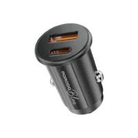 شارژر فندکی دو پورت ۳۰ وات پرودو بلو به همراه کابل تایپ سی Porodo Blue Dual Port Car Charger Black